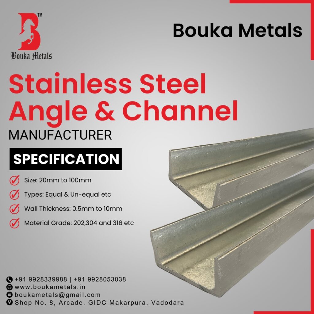 Explore the diverse applications of stainless steel angles and channels in construction, manufacturing, and other industries. Discover the different types, sizes, and material grades available from Bouka Metals in Vadodara.